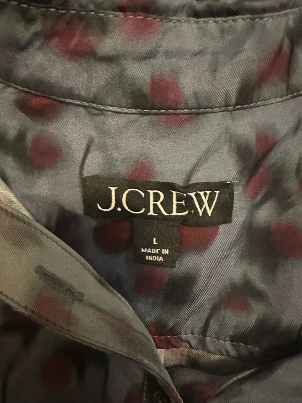 J.Crew Drapey button-up shirt in cherry-printed viscose twill Size L
